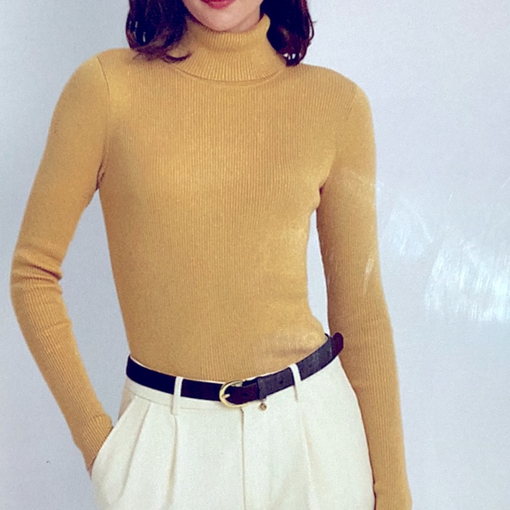 Petite Ribbed Turtleneck Sweater